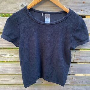 TNA slightly cropped terry cloth top